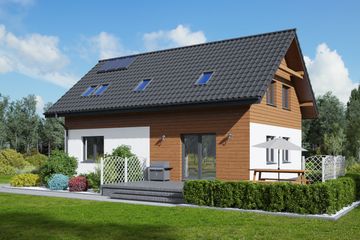  Projekt domu Piekarów 1m (KRP2333) - projekt domu parterowego z poddaszem - Zdjęcie 2