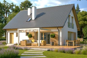  Projekt domu Harmonia Nova B (WRR1002) - projekt domu parterowego z poddaszem - Zdjęcie 2