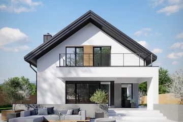  Projekt domu HomeKoncept 78 (KRX1107) - projekt domu parterowego z poddaszem - Zdjęcie 1