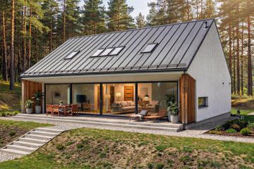  Projekt domu Panoramiczny (GDE1008) - projekt domu parterowego z poddaszem - Zdjęcie 1