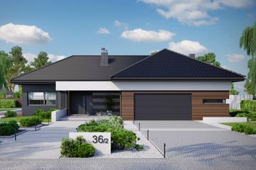  Projekt domu HomeKoncept 36 wariant 02 (KRX1109) - projekt domu parterowego - Zdjęcie 1