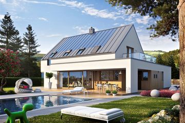 Projekt domu Malkolm II G2 energo plus - parterowy z poddaszem dom o powierzchni 156,83 m², dach dwuspadowy - ujęcie 2
