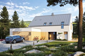 Projekt domu Malkolm II G2 energo plus - parterowy z poddaszem dom o powierzchni 156,83 m², dach dwuspadowy - ujęcie 3