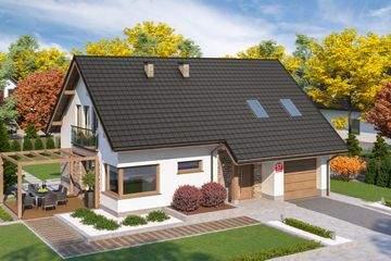  Projekt domu przy Alabastrowej 57 (KRK1631) - projekt domu parterowego z poddaszem - Zdjęcie 4