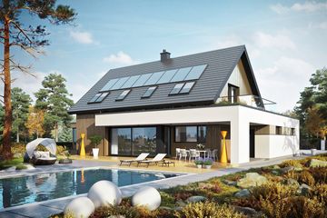 Projekt domu Malkolm G2 energo plus - parterowy z poddaszem dom o powierzchni 156,60 m², dach dwuspadowy - ujęcie 2