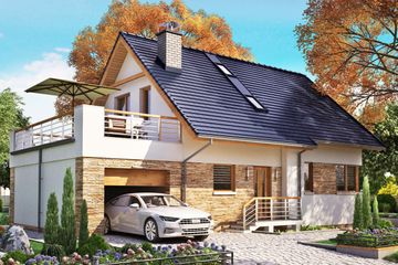  Projekt domu BW-36 wariant 12 podpiwniczony (JGC1225) - projekt domu parterowego z poddaszem - Zdjęcie 1