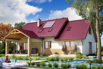  Projekt domu BS-07 wariant 3 dwulokalowy (JGC1227) - projekt domu parterowego z poddaszem - Zdjęcie 1