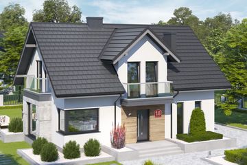  Projekt domu przy Modrzewiowej 18 (KRK1635) - projekt domu parterowego z poddaszem - Zdjęcie 1