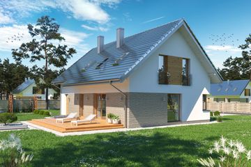 Projekt domu Domena 203 A1 (WRW1335) - projekt domu parterowego z poddaszem - Zdjęcie 2