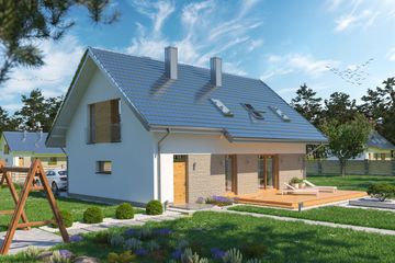  Projekt domu Domena 203 A1 (WRW1335) - projekt domu parterowego z poddaszem - Zdjęcie 4