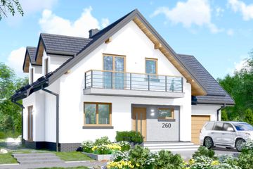  Projekt domu APS 260 (LUA1563) - projekt domu parterowego z poddaszem - Zdjęcie 1