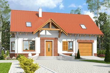  Projekt domu Zgrabna z garażem 1-st. [A] (WRF2055) - projekt domu parterowego z poddaszem - Zdjęcie 1
