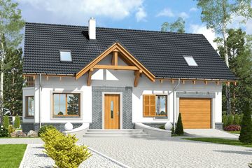  Projekt domu Zgrabna z garażem 1-st. [A] (WRF2055) - projekt domu parterowego z poddaszem - Zdjęcie 3