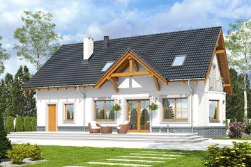  Projekt domu Zgrabna z garażem 1-st. [A] (WRF2055) - projekt domu parterowego z poddaszem - Zdjęcie 4