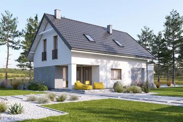 Projekt domu Reficio I G2 - parterowy z poddaszem dom o powierzchni 107,14 m², dach dwuspadowy - ujęcie 2