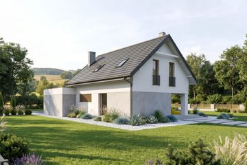 Projekt domu Reficio I G2 - parterowy z poddaszem dom o powierzchni 107,14 m², dach dwuspadowy - ujęcie 3