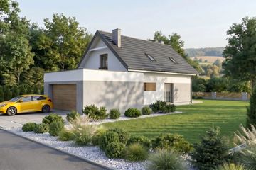 Projekt domu Reficio I G2 - parterowy z poddaszem dom o powierzchni 107,14 m², dach dwuspadowy - ujęcie 4