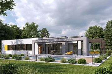 Projekt domu Illecebrosus VI G3 - parterowy dom o powierzchni 162,82 m², dach płaski - ujęcie 2