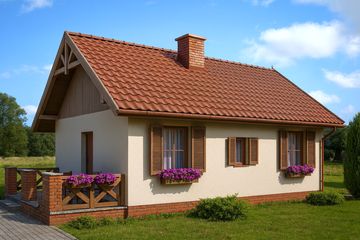  Projekt domu Toronto C szk. drew., dom mieszkalny, cał. ogrzewanie kominek z płaszczem wodnym (SLN2684) - projekt domu parterowego - Zdjęcie 2