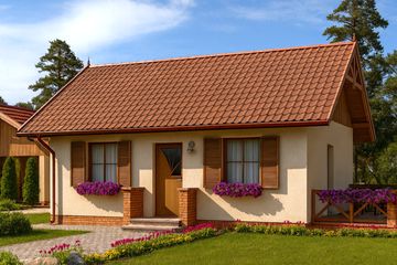  Projekt domu Toronto C szk. drew., dom mieszkalny, cał. ogrzewanie kominek z płaszczem wodnym (SLN2684) - projekt domu parterowego - Zdjęcie 1