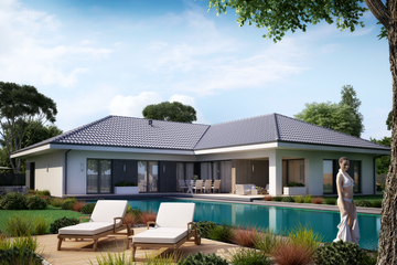 Projekt domu KA108 - parterowy dom o powierzchni 229,34 m², dach wielospadowy - ujęcie 2