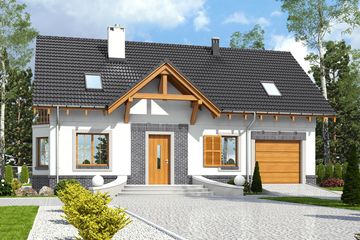  Projekt domu Zgrabna II z garażem 1-st. [A] (WRF2058) - projekt domu parterowego z poddaszem - Zdjęcie 1