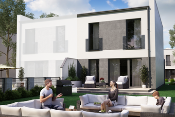 Projekt domu KA120 S - z pełnym piętrem dom o powierzchni 99,06 m², dach płaski - ujęcie 2