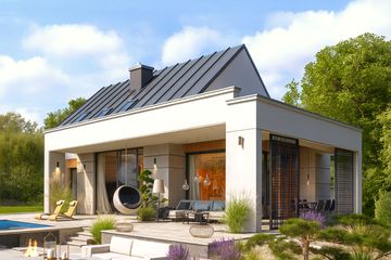  Projekt domu Domidea 98 (WAC1102) - projekt domu parterowego z poddaszem - Zdjęcie 1