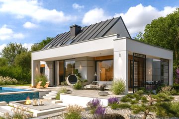  Projekt domu Domidea 98 (WAC1102) - projekt domu parterowego z poddaszem - Zdjęcie 3