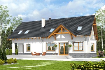  Projekt domu Zgrabna z garażem 2-st. [A1] (WRF2057) - projekt domu parterowego z poddaszem - Zdjęcie 4