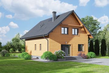  Projekt domu Grochowice 1dws (KRP2339) - projekt domu parterowego z poddaszem - Zdjęcie 1