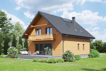  Projekt domu Grochowice 1dws (KRP2339) - projekt domu parterowego z poddaszem - Zdjęcie 2
