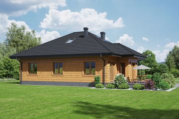 Projekt domu Zamość 1dws - parterowy dom o powierzchni 109,15 m², dach kopertowy - ujęcie 2