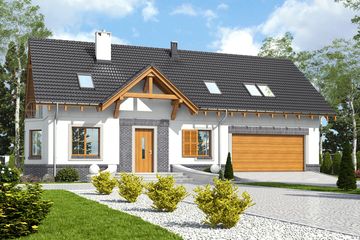  Projekt domu Zgrabna II z garażem 2-st. [A1] (WRF2059) - projekt domu parterowego z poddaszem - Zdjęcie 1