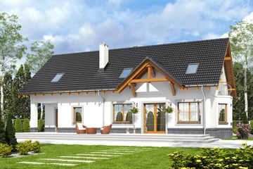  Projekt domu Zgrabna II z garażem 2-st. [A1] (WRF2059) - projekt domu parterowego z poddaszem - Zdjęcie 2