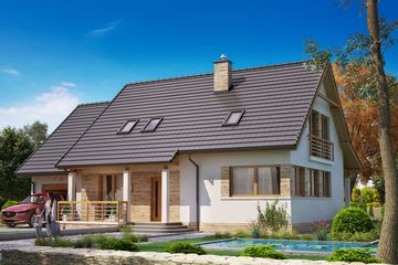  Projekt domu BW-17 wariant 4 (JGC1230) - projekt domu parterowego z poddaszem - Zdjęcie 1