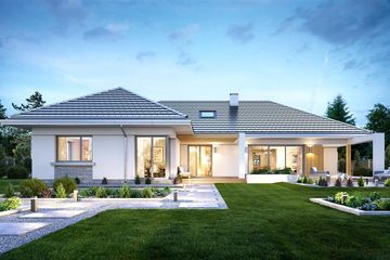  Projekt domu Willa Parterowa wariant D (WAH1980) - projekt domu parterowego - Zdjęcie 1