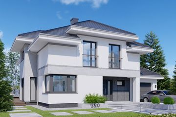  Projekt domu APS 320 (LUA1457) - projekt domu z pełnym piętrem - Zdjęcie 1