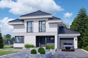  Projekt domu APS 320 (LUA1457) - projekt domu z pełnym piętrem - Zdjęcie 2