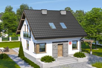  Projekt domu przy Wiosennej 21 (KRK1651) - projekt domu parterowego z poddaszem - Zdjęcie 1