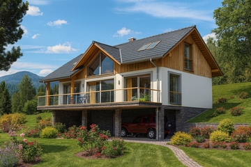  Projekt domu A-151 Dom świerkowa szkieletowy (BBD1271) - projekt domu parterowego z poddaszem - Zdjęcie 5