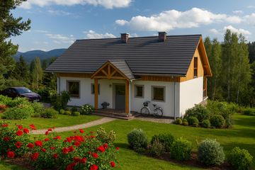  Projekt domu A-151 Dom świerkowa szkieletowy (BBD1271) - projekt domu parterowego z poddaszem - Zdjęcie 7