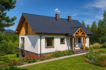  Projekt domu A-151 Dom świerkowa szkieletowy (BBD1271) - projekt domu parterowego z poddaszem - Zdjęcie 8