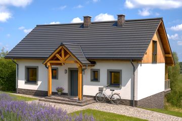  Projekt domu A-151 Dom świerkowa szkieletowy (BBD1271) - projekt domu parterowego z poddaszem - Zdjęcie 3