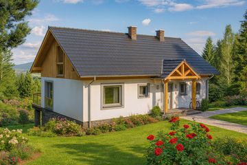  Projekt domu A-151 Dom świerkowa szkieletowy (BBD1271) - projekt domu parterowego z poddaszem - Zdjęcie 3