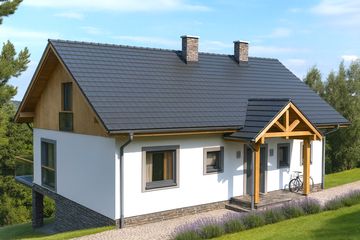  Projekt domu A-151 Dom świerkowa szkieletowy (BBD1271) - projekt domu parterowego z poddaszem - Zdjęcie 4