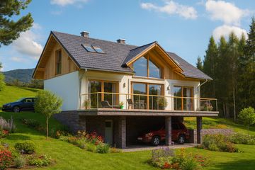  Projekt domu A-151 Dom świerkowa szkieletowy (BBD1271) - projekt domu parterowego z poddaszem - Zdjęcie 2