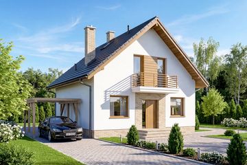  Projekt domu Lungo 4 (WOF1135) - projekt domu parterowego z poddaszem - Zdjęcie 2
