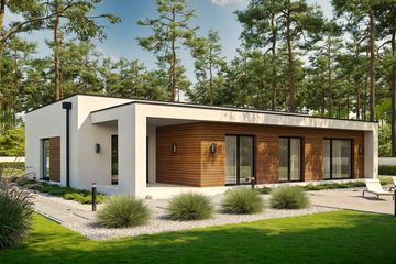  Projekt domu Eksponowany D69 (WWB1078) - projekt domu parterowego - Zdjęcie 1