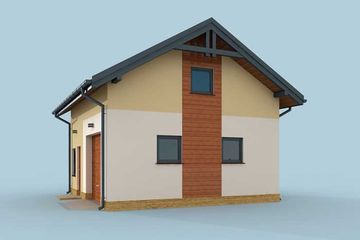  Projekt garażu G297 szkielet drewniany garaż jednostan. z pom. gosp. i poddaszem użytkowym (SLN2785) - projekt garażu parterowego - Zdjęcie 2